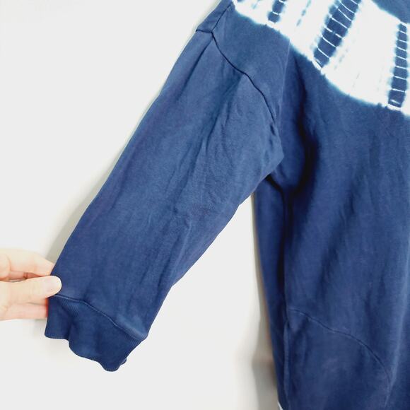 Pure Jill Organically Grown Cotton  BOHO Soft Knit Blue Tie Die Sweatshirt Dress - Picture 4 of 11